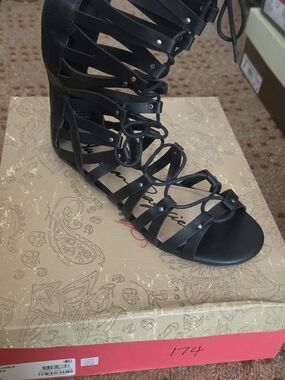 American Rag Black Strappy Lace-Up Gladiator Sandals